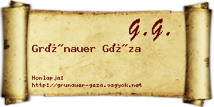 Grünauer Géza névjegykártya
